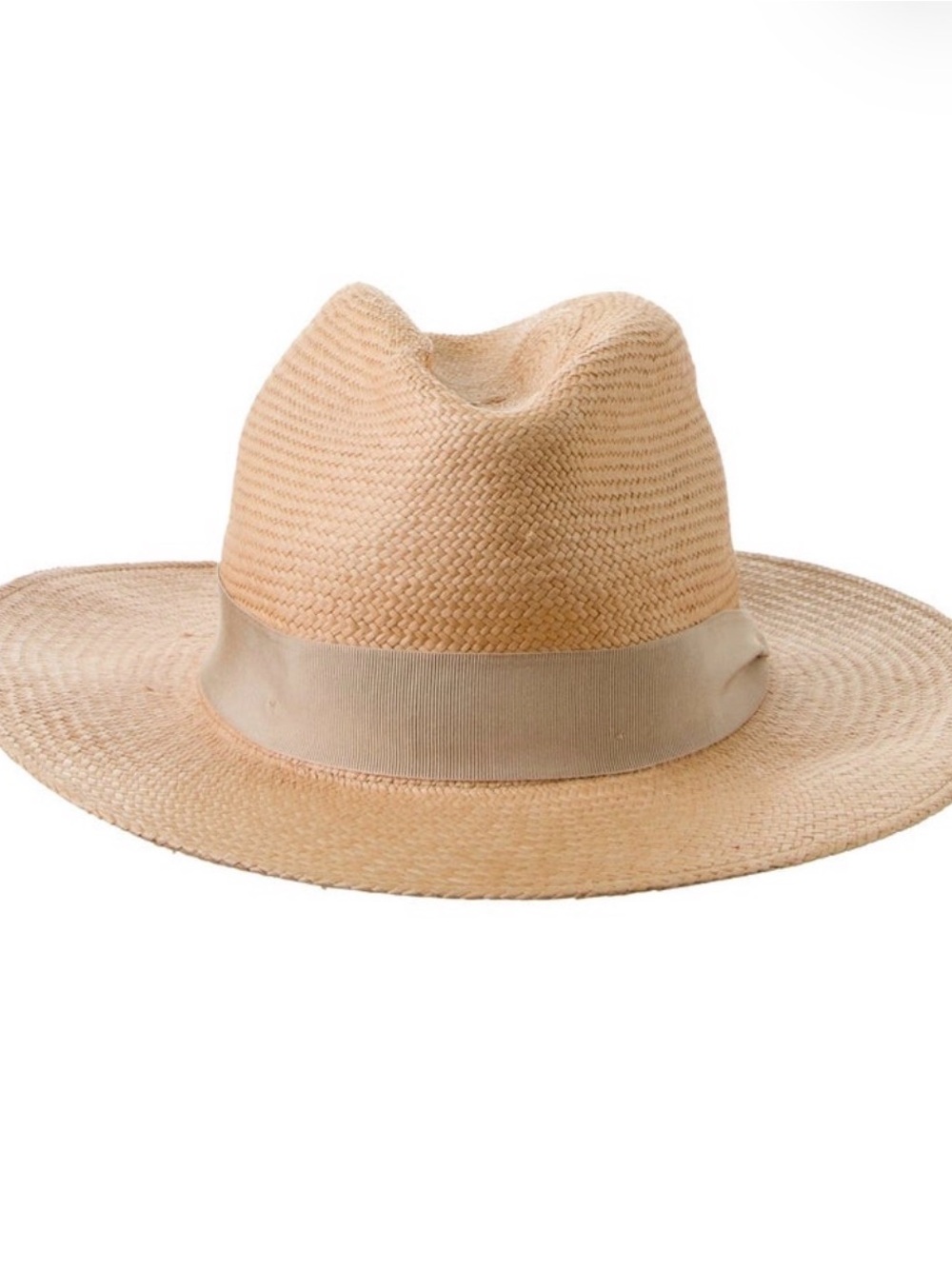 Rag & Bone Women’s Natural Straw Fedora Hat with Tan Band
